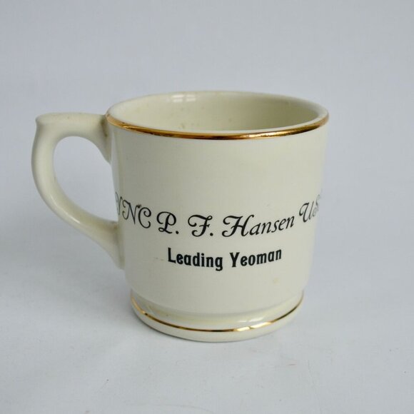 Vintage Shaving Mug Navy CINCLANTFLT NNPEB Gold Trim USN - Picture 4 of 7